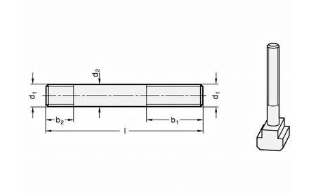 Goujon M8 pour écrous en T GN-GM863 1