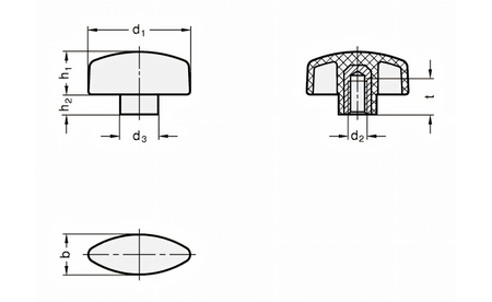 Écrou à oreilles M8 GN-B40M8E 1