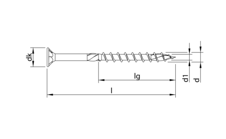 HECO-TOPIX-plus 5,0 x 120, tête fraisée, T-25, FP, A3K, 100 pcs. HC-62259 1