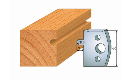 Paire de couteaux profilés 010 I-F026-010