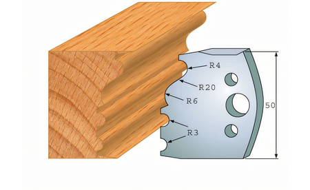 Paire de couteaux profilés 513 I-F026-513