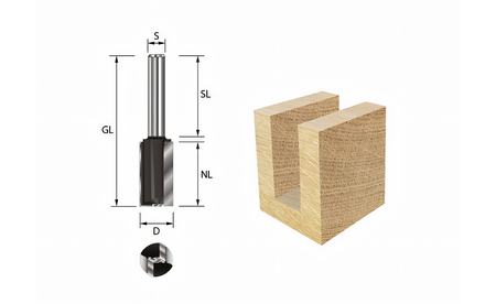 Fraise à rainurer Z2 Ø4 avec tranchant de perçage TI-M416-8 1