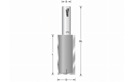 Fraise à rainurer Z2 Ø4 avec tranchant de perçage TI-M416-8 2