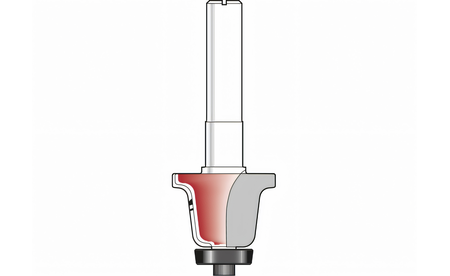 Fraises à arrondir/fraiser les chanfreins Corian Ø 35 mm 7°. TI-XC202-35-7 2