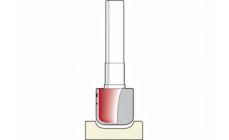 Fraise d'écoulement d'eau Corian Ø 16 mm R : 5 mm TI-XC356-16-12 2