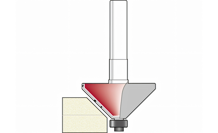 Fraises à chanfreiner Corian Z2 A : 45 TI-XC616-12 2