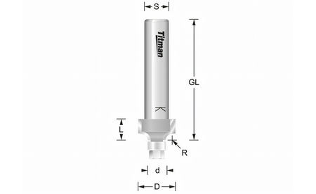 Fraise à arrondir Mini HW Z2 R2 TI-ROCB2-635-8