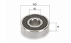 Roulement à billes avec joint en caoutchouc T-BB22RS