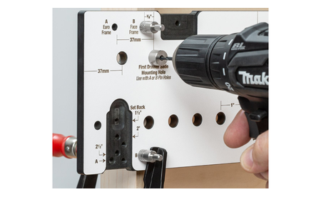 Gabarit de perçage Woodpeckers pour les rangées de trous et les coulisses W-SPT2 1