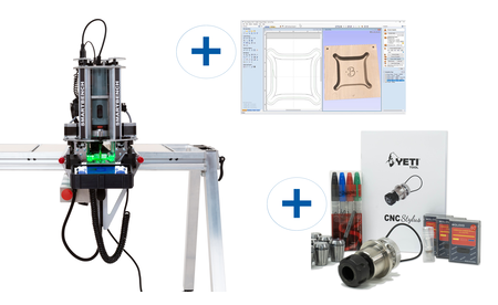 Kit de fraisage CNC SmartBench avec logiciel + Outil polyvalent SET-SB-PRO-STYLUS-VCARVE