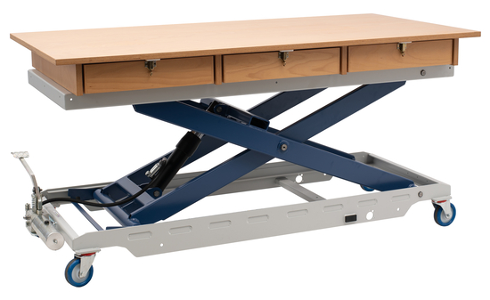 Table élevatrice HS300G avec rehausse de tiroir SET-HS300G-SCHUB