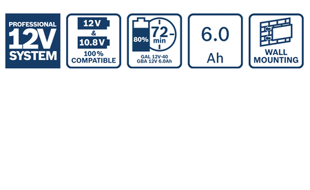 BOSCH 2x12V6.0Ah+GAL12V-40 Professional Kit de démarrage B-1-600-A01-B20 1