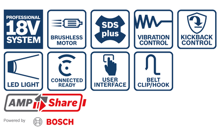 BOSCH GBH 18V-28 CF Professional Marteau perforateur sans fil avec SDS plus B-0-611-921-002 2