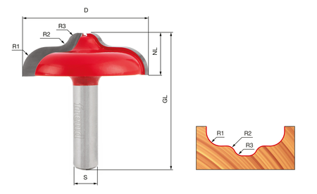 Fraise à profiler Freud Z2 | R4 | R4 | D31,8 FR-39-11408P 1