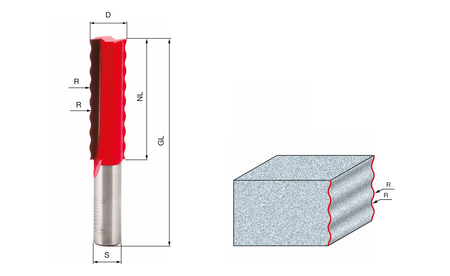 Fraise à profilé ondulé Freud D16 R4 Z2 FR-85-03312P 1