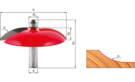 Fraise à surfacer freud avec roulement à billes HW (HM) D89 R38 S12 FR-99-22512P 1