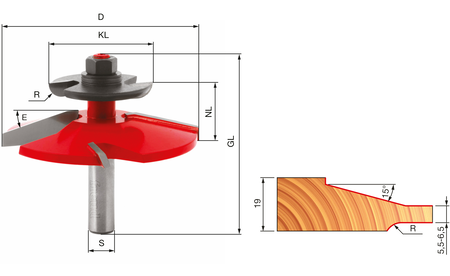 Fraise à surfacer freud HW (HM) D89 R38 S12 FR-99-56912P 1