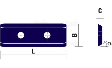 Plaque réversible DIA 50 x 12 x 1,5 mm KLE-Z055-035-NKD 1