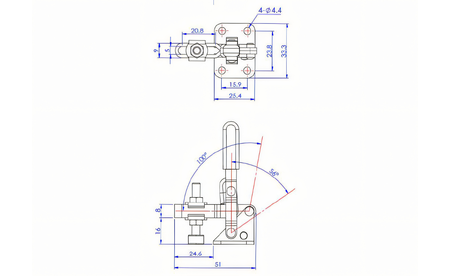 Tendeur vertical avec plaque de base horizontale FO-GH-101-A 3 | © sauter GmbH