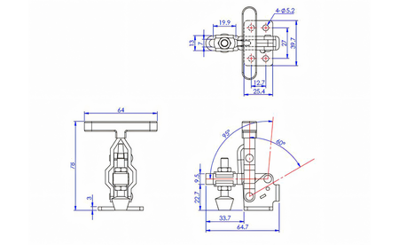 Jeu de 2 tendeurs verticaux Sauter avec poignée en T SET-2X-GH-12080-U 3 | © sauter GmbH